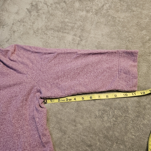 Pure Jill Cotton 3/4 Sleeve V Neck Pullover Hoodie Sweatshirt Size M - Picture 7 of 8